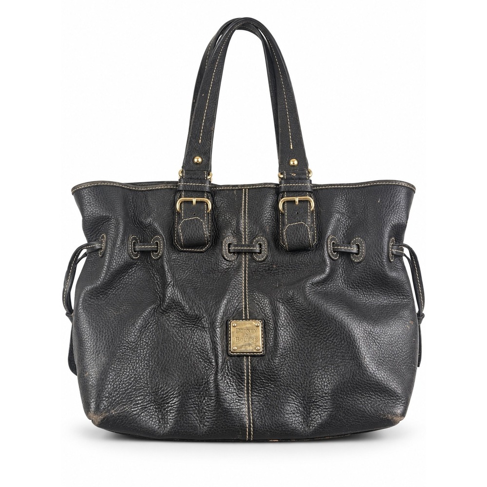 Dooney & Bourke Vintage Y2K Dark Brown Pebbled Leather Slouchy Hobo Bag Purse